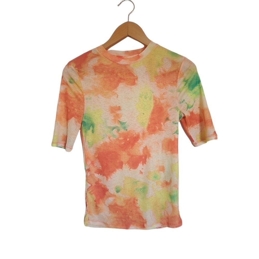 TopShop Yellow Orange Yellow Neon Mesh Top